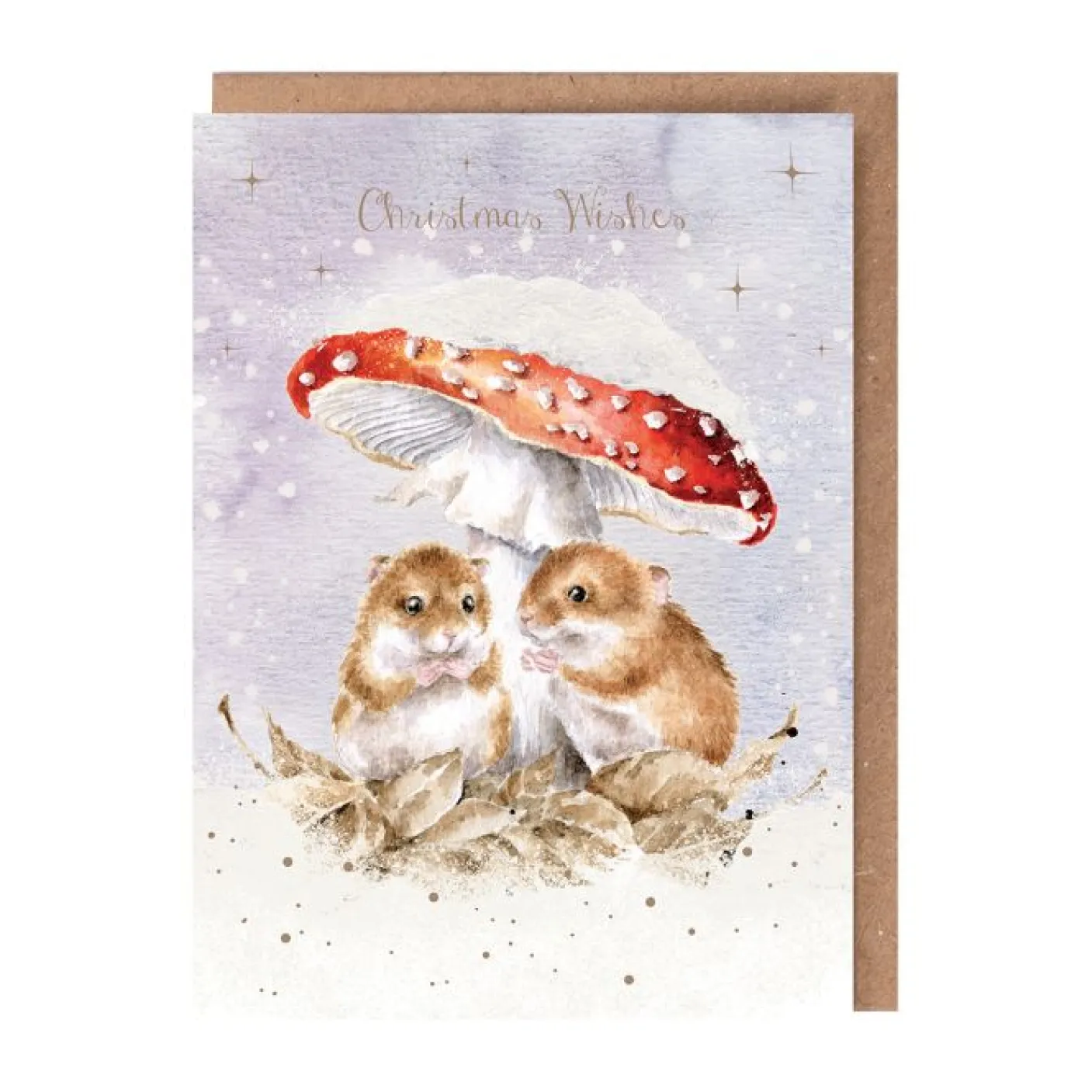 'Mushroom At The Inn' Mouse Christmas Greeting Card