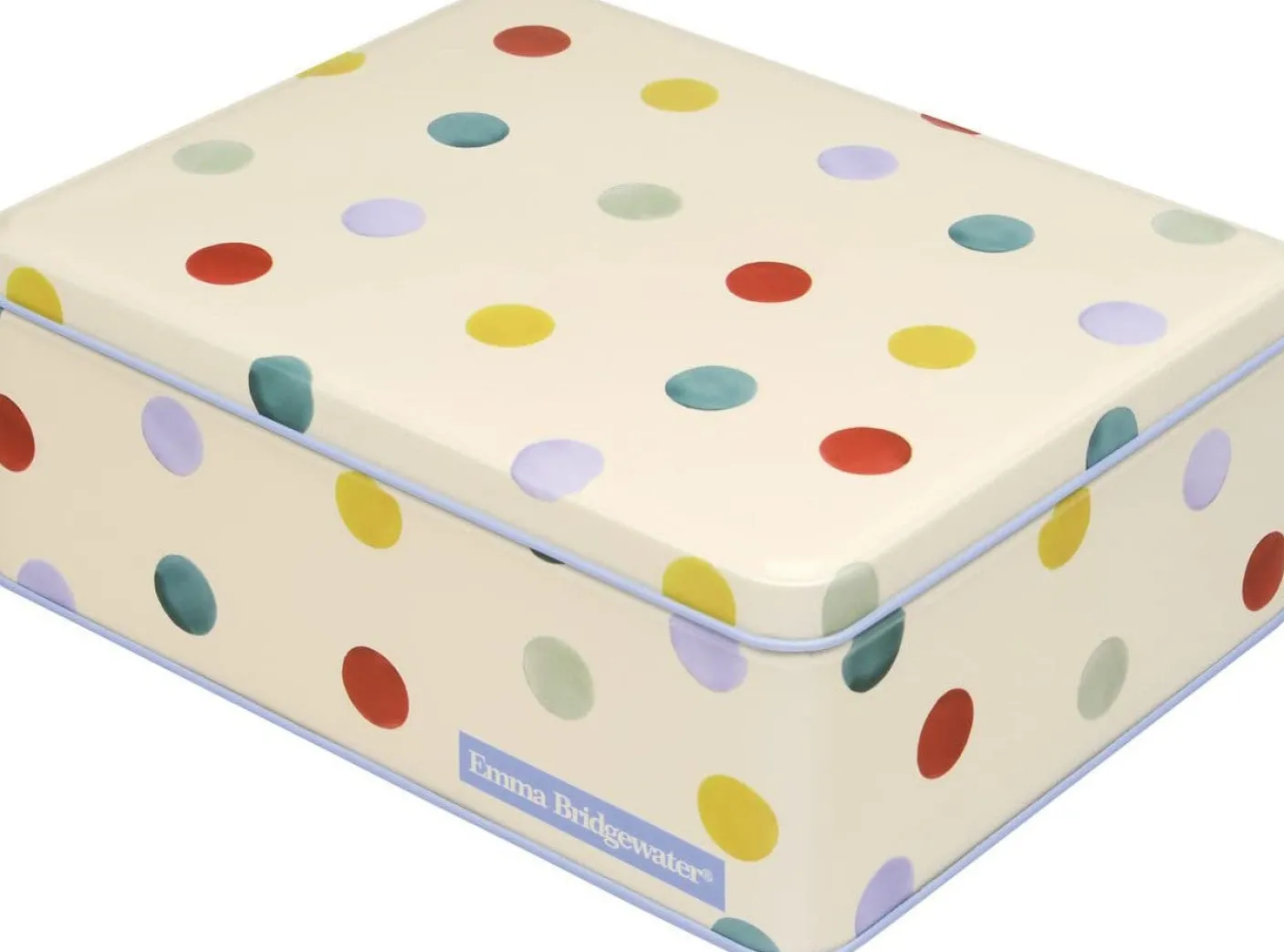 Polka Dot Deep Rectangular Tin