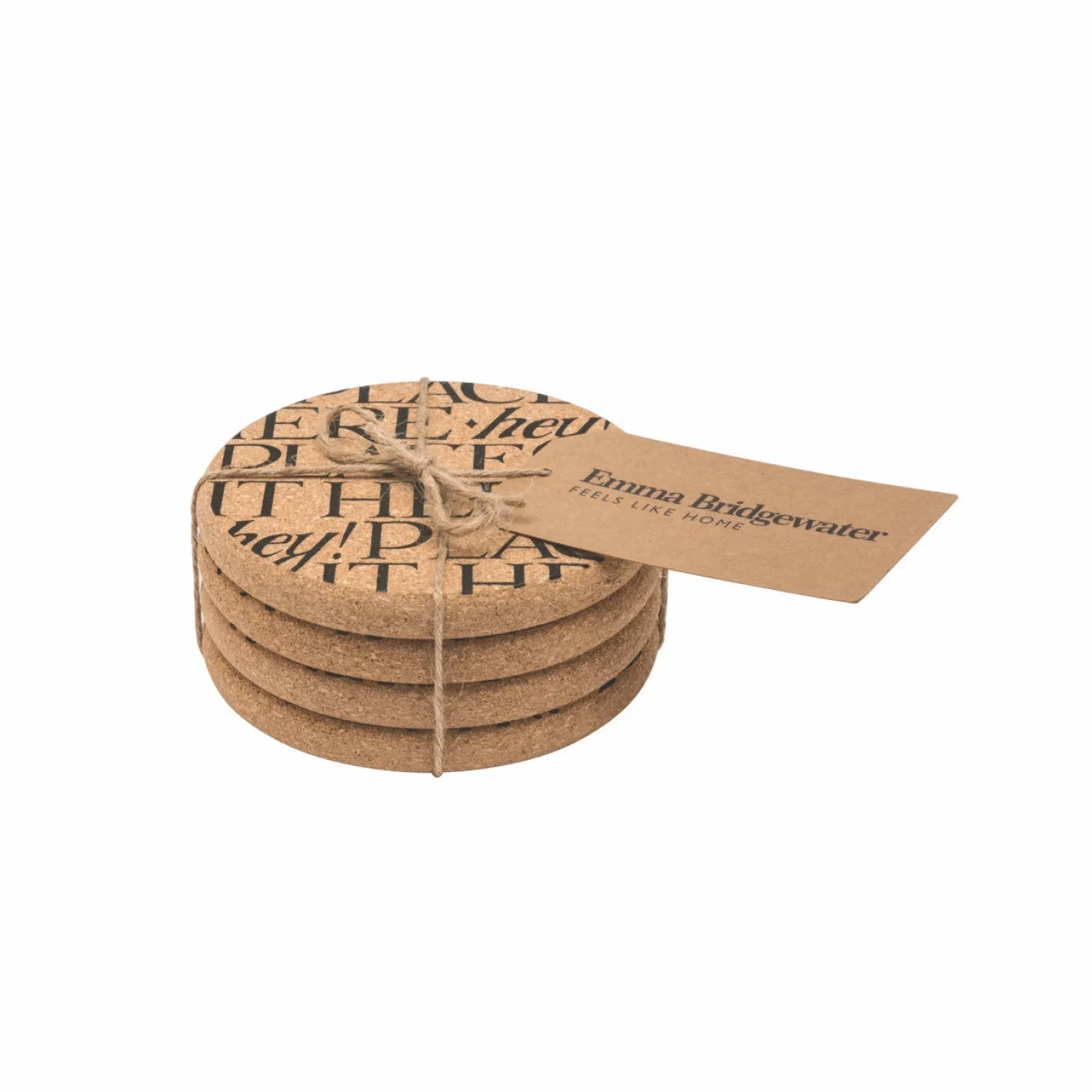 Black Toast Set of 4 Cork Coasters