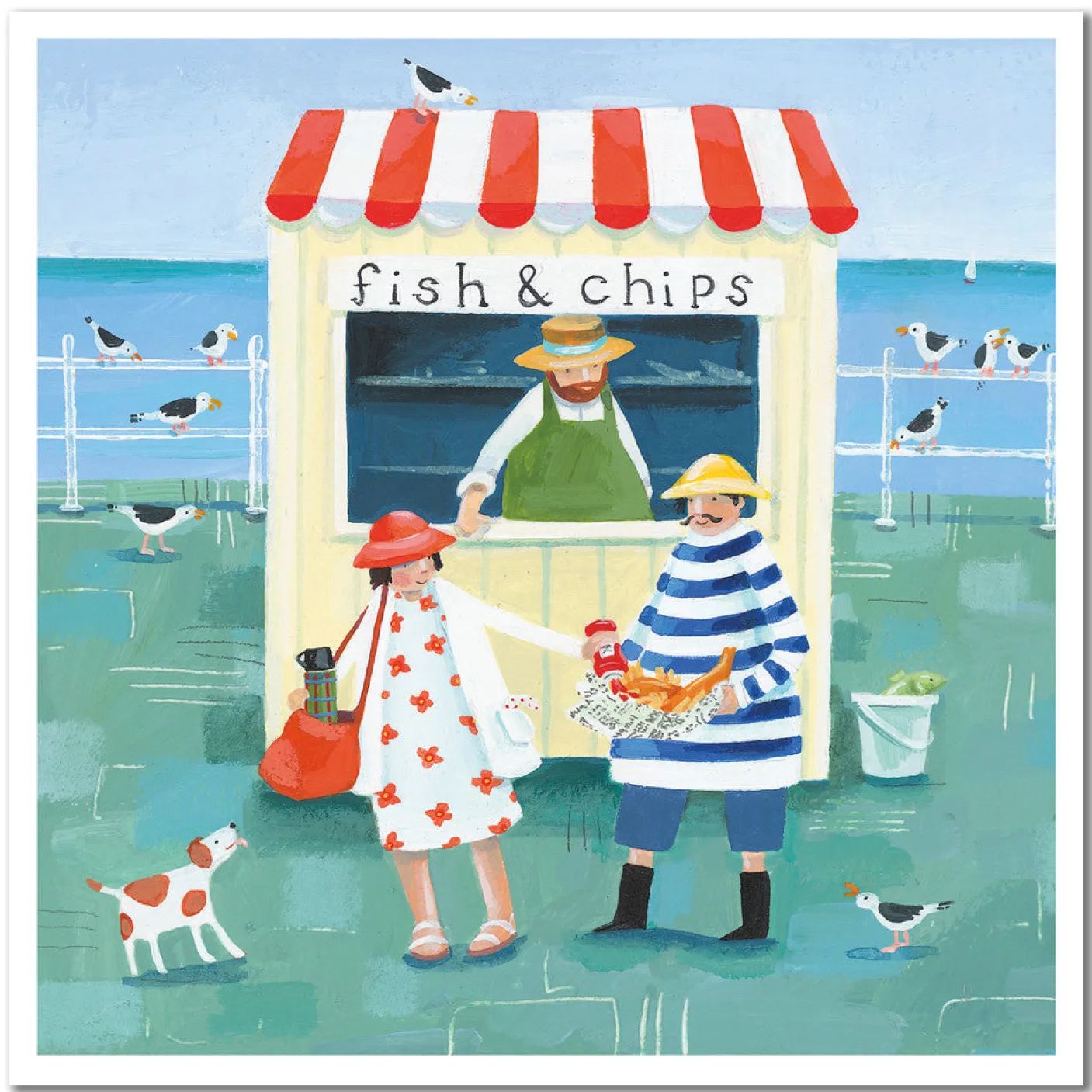 Fish and Chips Greetings Card