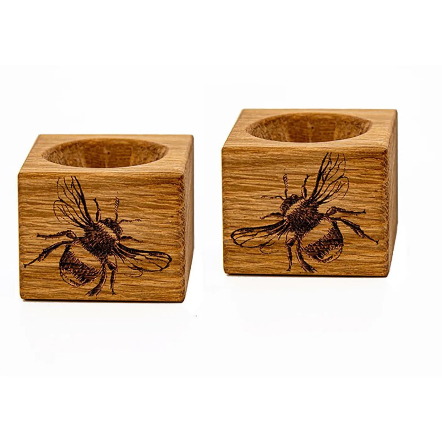 Bee Oak Egg Cups - Set of 2