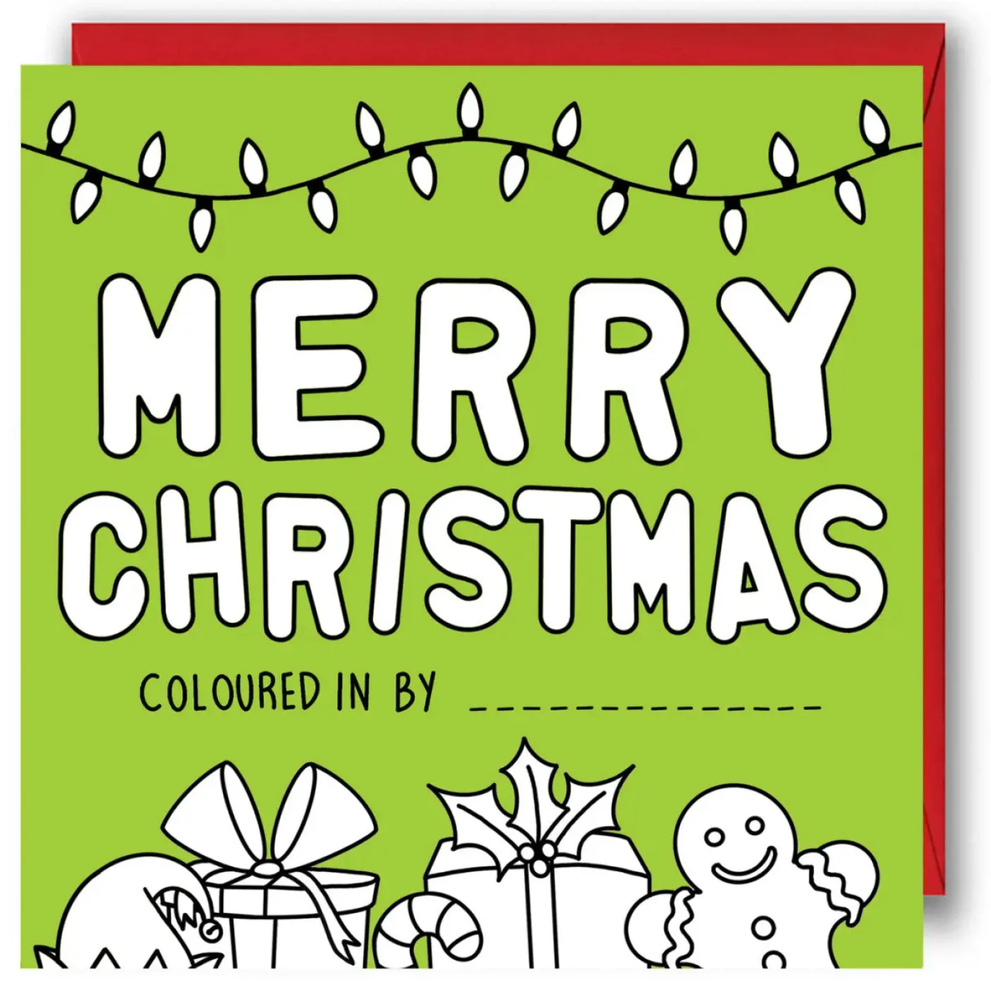Color In Christmas Card - Merry Christmas