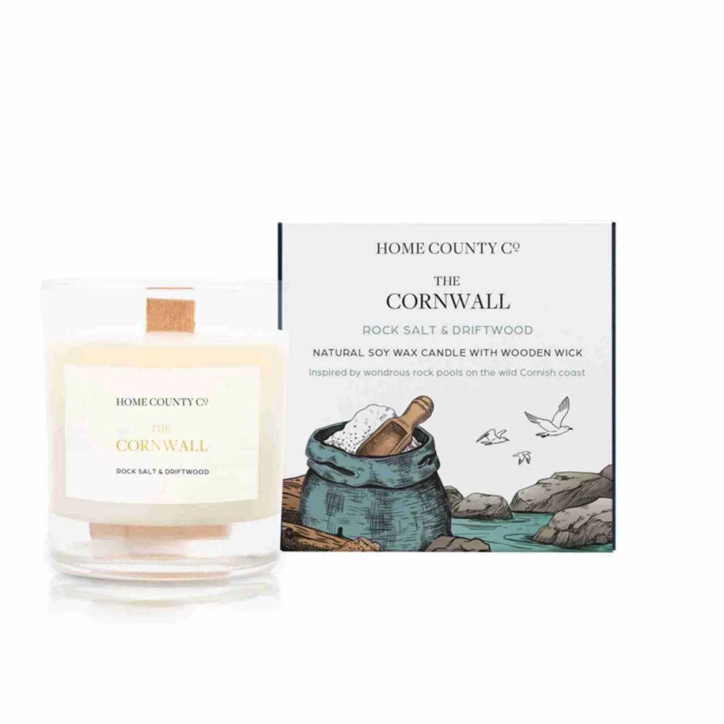 The Cornwall Rock Salt and Driftwood Candle