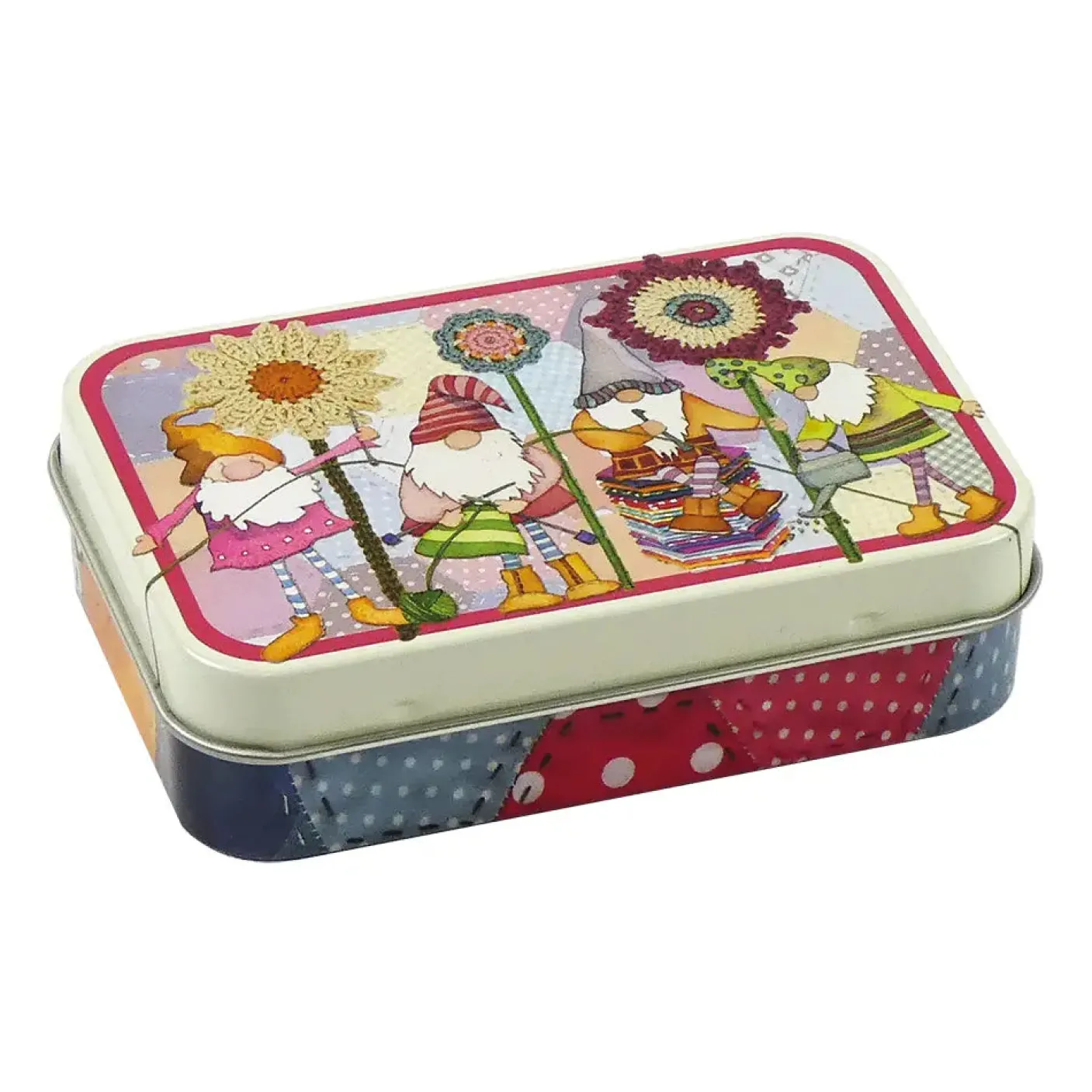 Crafting Gnomes Hinged Small Rectangular Tin