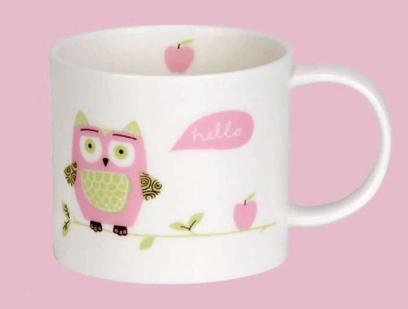 Owlie 1 Handle Mug in Pink