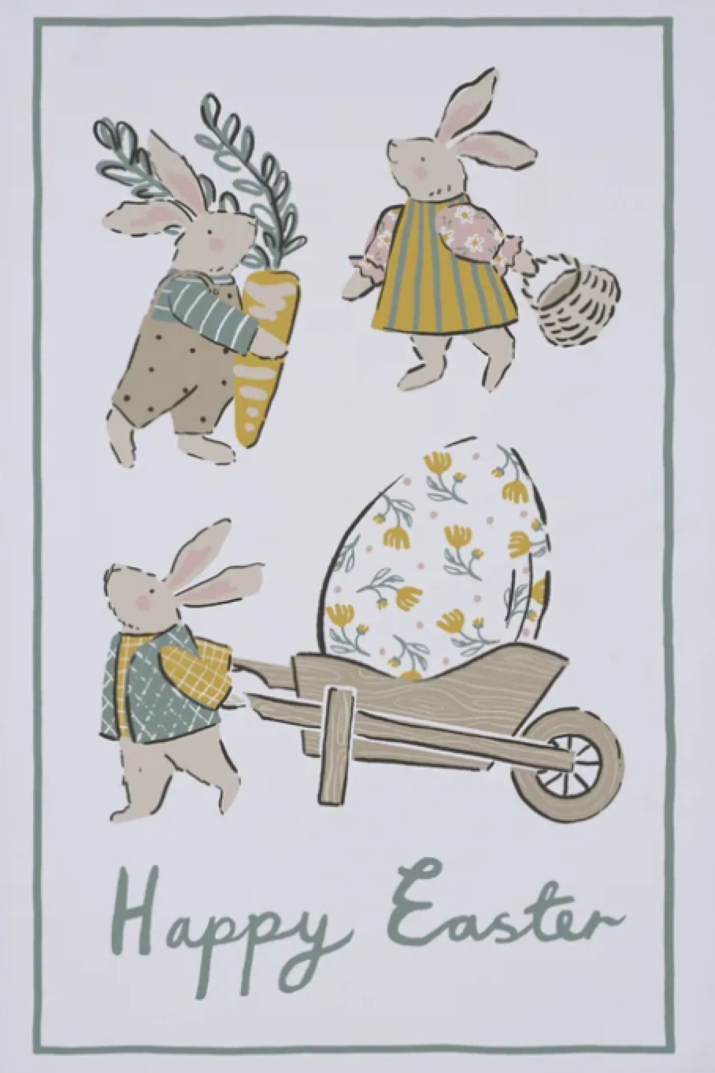 Happy Easter Tea Towel