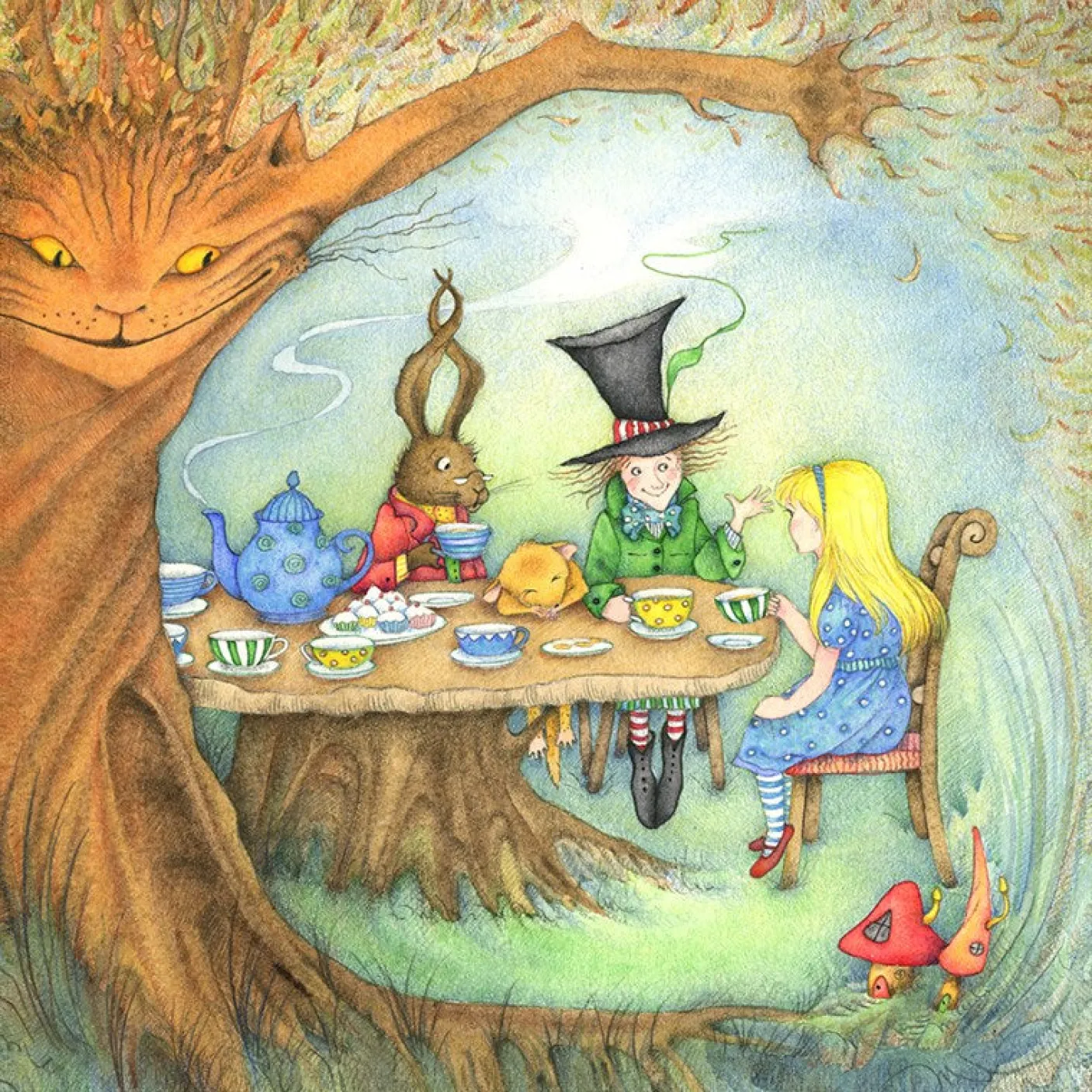 The Mad Hatter's Tea Party Greeting Card